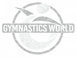 Gymnastics World-Distressed-Logo-Round-WithLetters-Gray