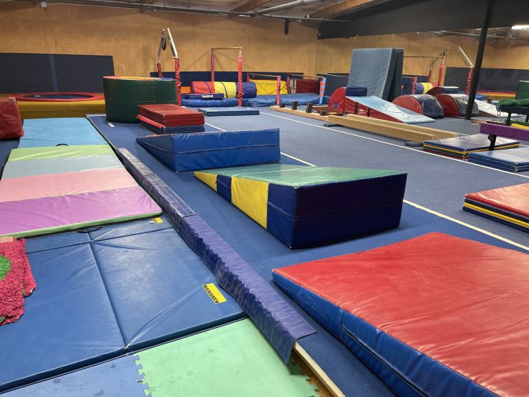 Gymnastics Facility with gymnastics equipment Colorful Mats Mini Gym Area