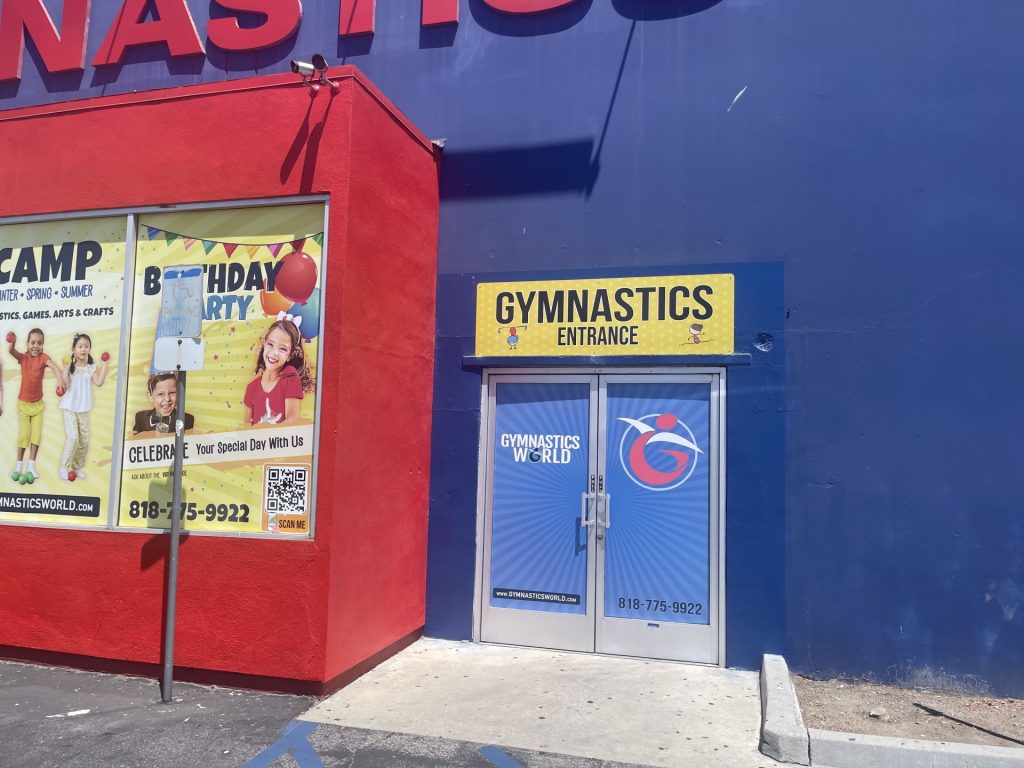 Gymnastics World Facility Entrance door