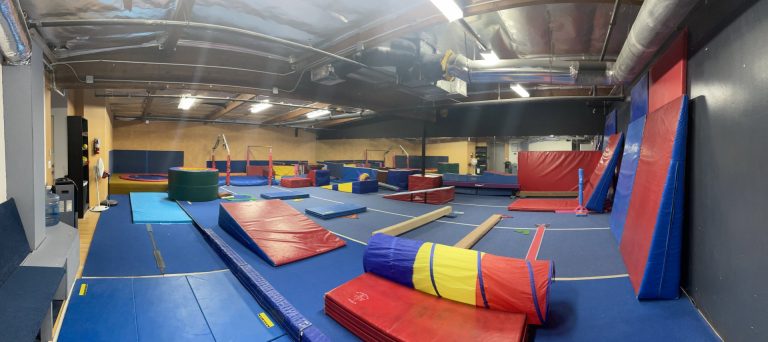 Gymnastics Facility with gymnastics equipment Colorful Mats Mini Gym Area