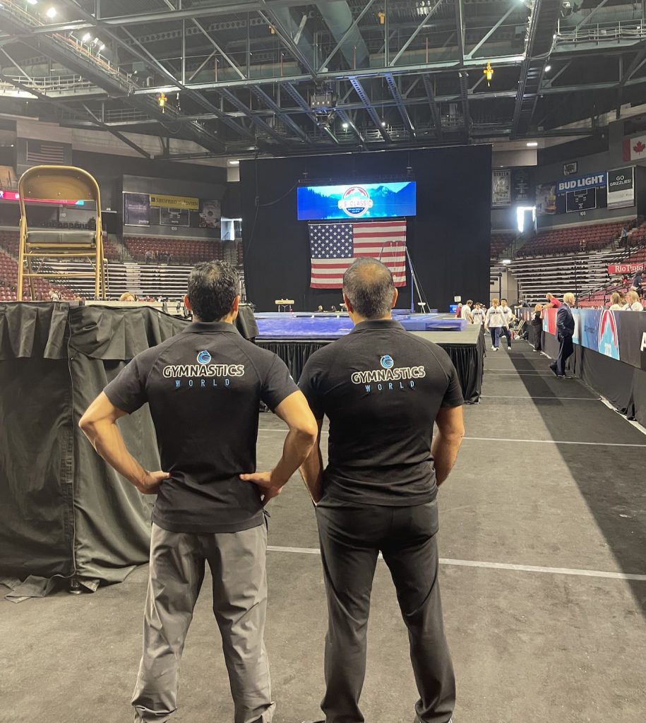 GW Coaches at Championship polo shirt saying Gymnastics World