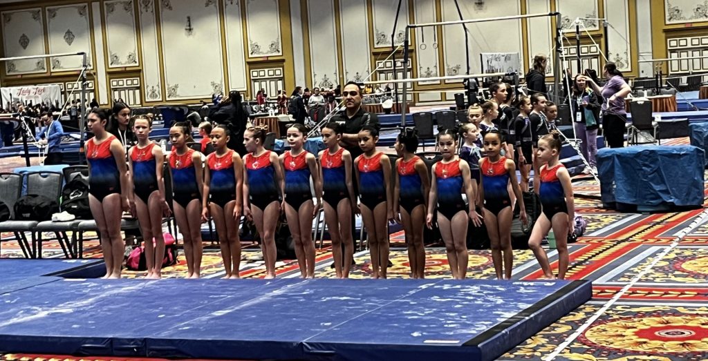 Several Girls on Team lined up