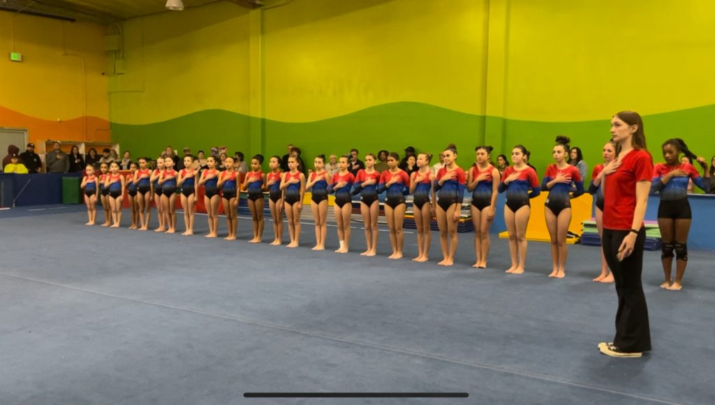 Several Girls on Team lined up