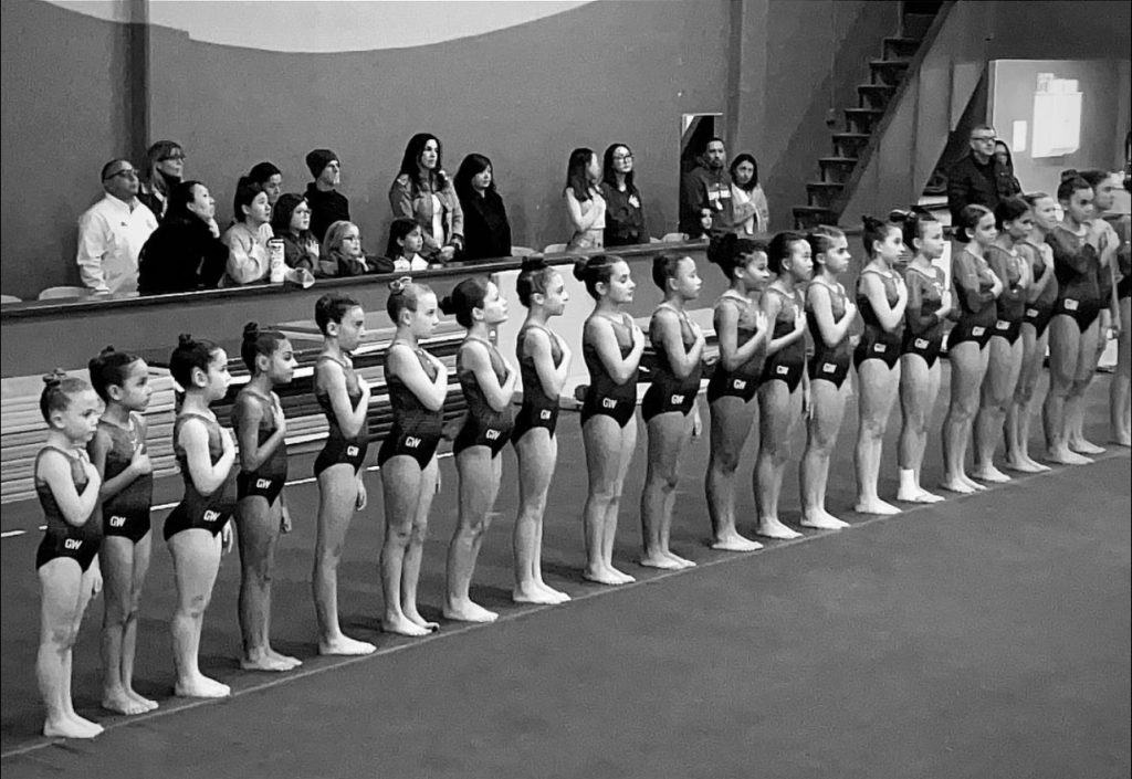 Several Girls on Team lined up